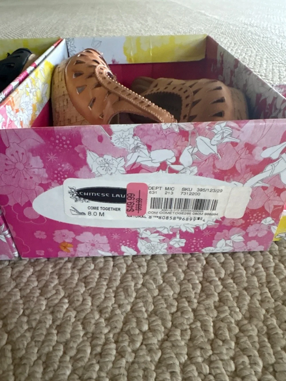 NOS Vintage 1990s Unworn Chinese Laundry Slingback Peep-toe Wedges 2 Pair NIB